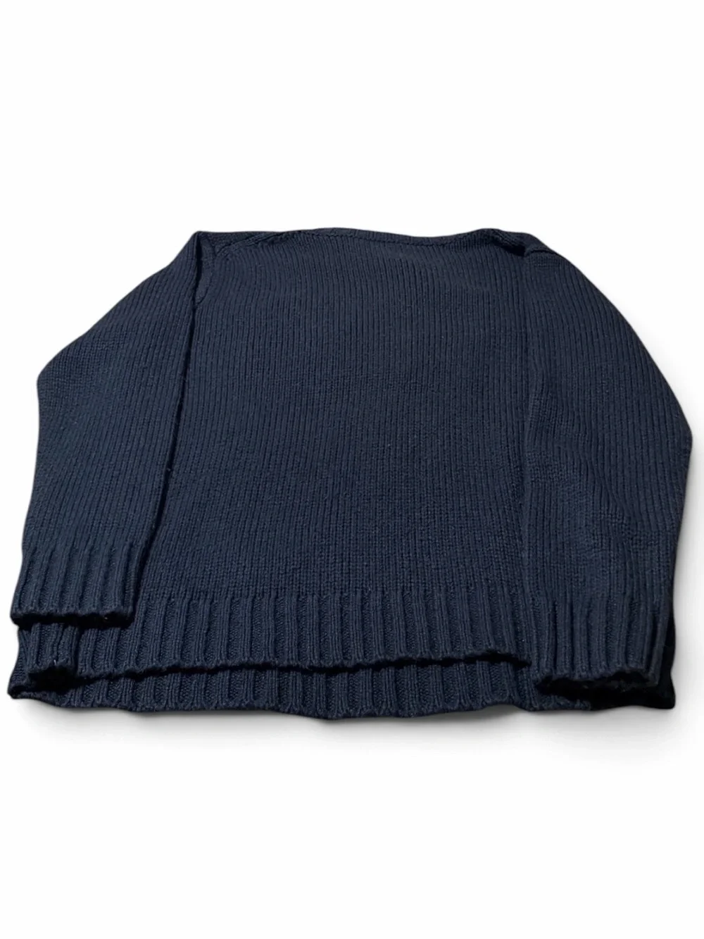 Navy Crewneck Sweater with American Flag Patch